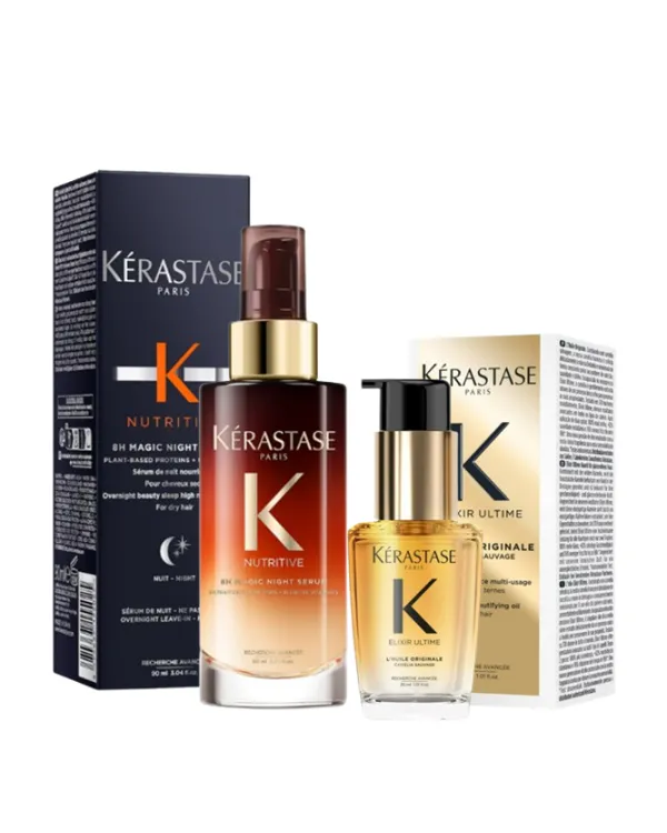 Limited-edition Nutritive 8h Magic Night Serum & travel Elixir Ultime Hair Oil for overnight hydration, intense shine, & to protect against heat damage ($92 value)